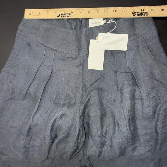Flannel Brand Lightweight Organic Quiet Luxury Lined Wide Leg Slate Gray Pants 2 - Picture 9 of 15